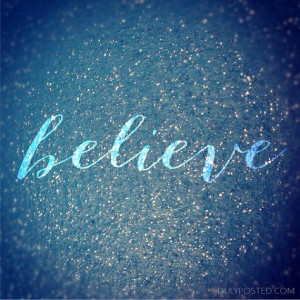 Visual Quote Believe Blue Sparkles Photo by DulyPosted on Etsy