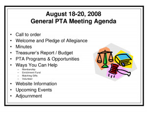 August 18 20 2008 General Pta Meeting Agenda picture