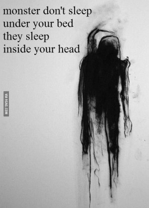 ... quotes, depression, emo, gothic, loneliness, monsters, sadness, scary