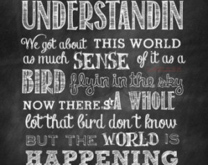 World Is Happening Quote Chalkboard Print