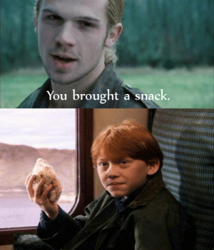 brillant, funny, harry potter, jasper cullen, lol, ron weasley, snack ...