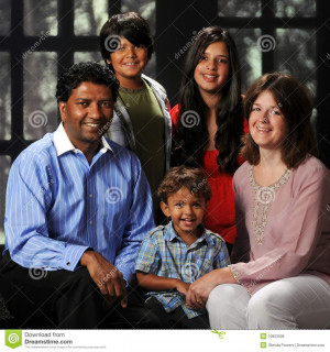 Biracial Family Portriat