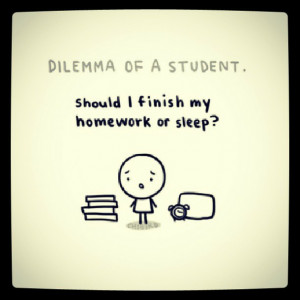 homework, quotes, sleep, dilemas of a student