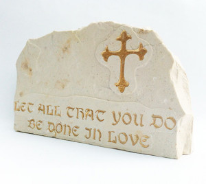 stone engraved with Bible quotes about love,inspiration engraved stone ...