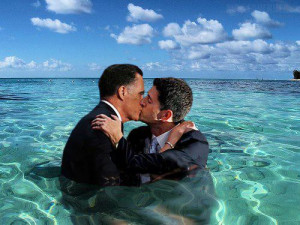 Mitt Romney and Paul Ryan kissing and making out