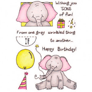 95 11024 Inky Antics Honey POP Clear Stamp Set Birthday Elephant