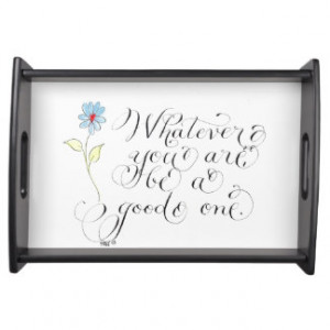 Motivational quote handwritten blue daisy pastel serving platters