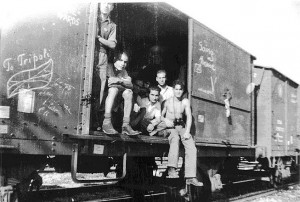 Holocaust survivors returning from Bergen-Belsen to Libya