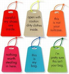 ... little attitude to your travel bags with these funny luggage tags