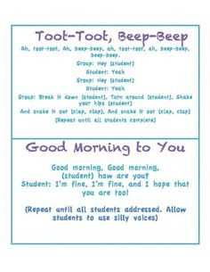 Morning Greetings and songs (responsive classroom) Morning Meeting ...