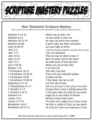 New Testament Scripture Mastery Flashcards