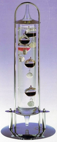 Galileo Thermometer With Chrome Stand