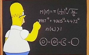 In one of many mathematical gags, Homer's second equation appears to ...
