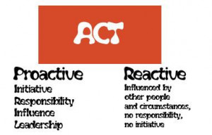... is being reactive. Being proactive is deciding to make the change now