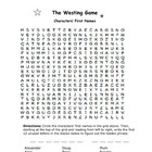 The Westing Game: Characters' First Names Word Search w/Hi
