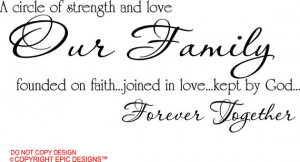 circle of strength and love our family founded on faith...joined in ...
