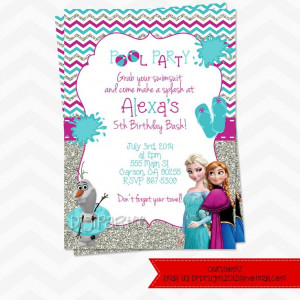 Frozen POOL PARTY invitations by dpdesigns2012 on Etsy, $10.00