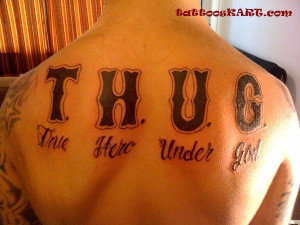 related posts latest font thug tattoos on upper back wonderful thug ...