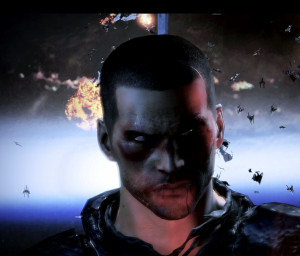 Commander Shepard battered and bruised decides the fate of the ...