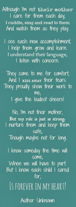 Forever in my heart - author unknown, but I love it! #fostercare love!
