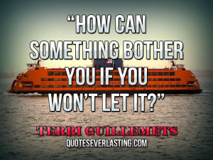 ... something bother you if you won’t let it..” — Terri Guillemets