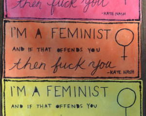 Feminist patch with a Kate Nash quo te ...