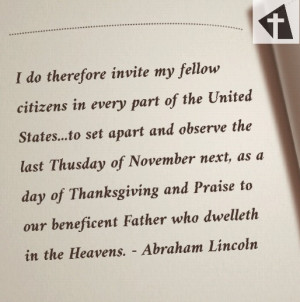 Abraham Lincoln Thanksgiving quote