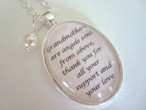 GRANDMOTHER of the bride quote pendant necklace, original quote