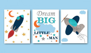 Baby Shower Gift Baby Boy Nursery Quotes Dream Big Little Man ...