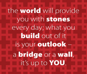 This quote came to me at just the right time... I'm building a bridge ...