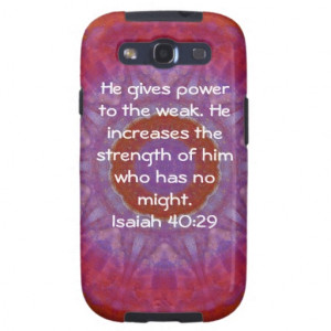 Strength From God Bible Verses Quote Isaiah 40:29 Samsung Galaxy S3 ...