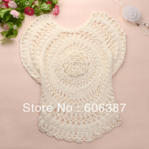 ... Cute Hollow Out Crochet Knit Blouse Tops flower loose o-neck pattern