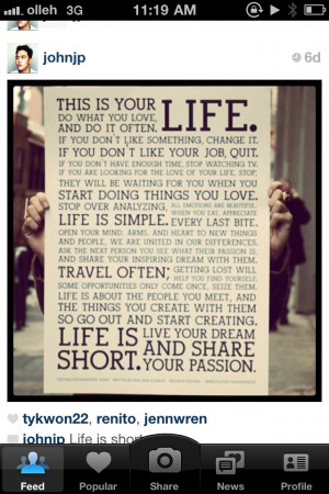 live your dream and share your passion