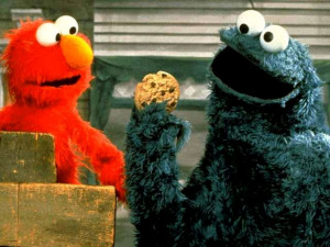 What color is elmo and cookie monster?