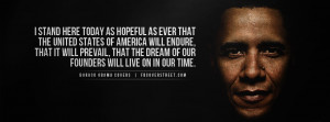 Barack Obama Hopeful Quote Facebook Cover