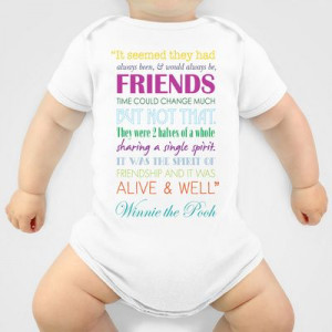 ... the Pooh Friendship Quote - Bright Colors Onesie by Jaydot Creative