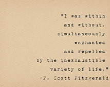 Scott Fitzgerald Quote - Variety of Life Inspirational Quote ...