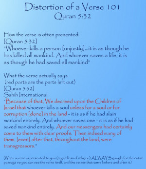 ... quote the quranic martial verses by pretending repeatedly to be taken