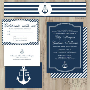 Nautical Wedding Invitation Suite // Deposit // Professionally Printed
