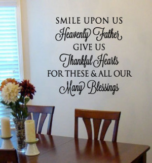 Smile upon us Heavenly Father Prayer Vinyl Wall Art Decal