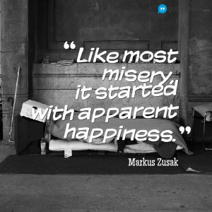 Markus Zusak #quote about misery