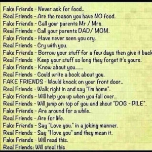 Real friends vs. Fake friends