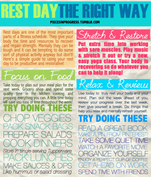 Rest days can be one of the hardest things for me because I always ...