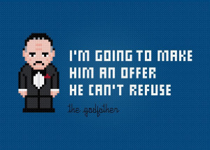 Embroidery: The Godfather Quote Cross Stitch