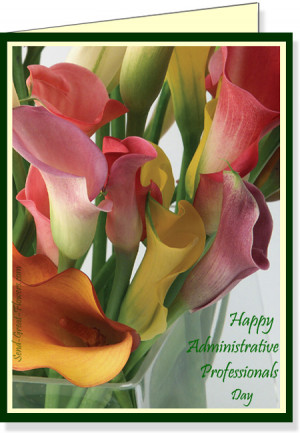 Calla Lilies Secretaries Day e-Card