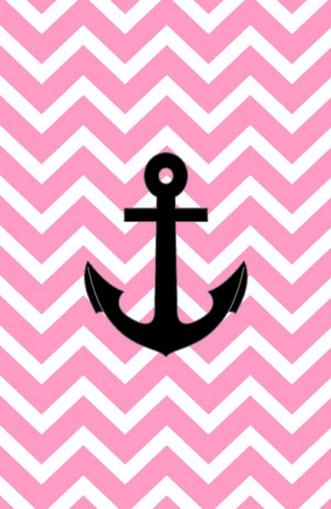 Pink Chevron Anchor Art Print