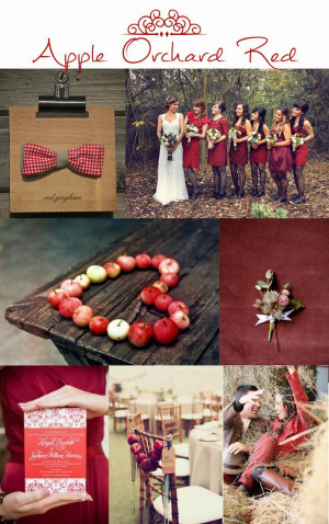 apple orchard red, fall, autumn, wedding inspiration
