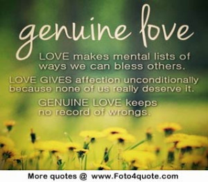 Affection Quotes And Sayings Quotes about love genuine