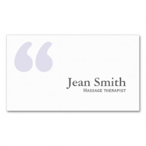 Simple Quotes Massage Therapist Business Card