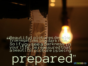 Beautiful Pictures Develop From Negatives In A Dark Room